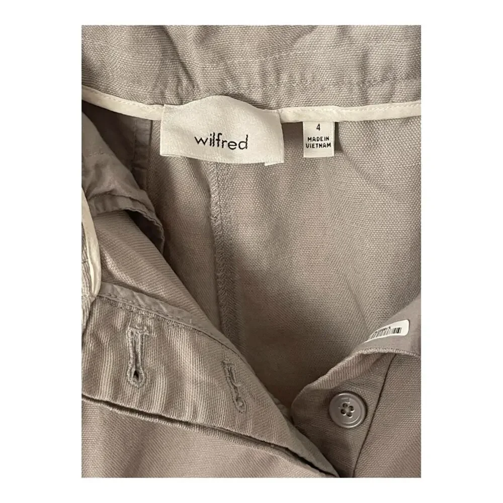 Aritzia Wilfred Allant Pants Cropped Crepe Trousers Casual Summer Boho Sz 4